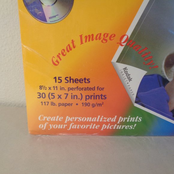 KODAK Inkjet Photo Paper New and Sealed 15 Sheets 30 Prints 8.5 x 11 Inches - Picture 4 of 8